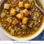 Pin image 1 for lentil potato soup.