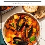 Pin image 2 for the Mediterranean Dish Mussels with Chorizo recipe.